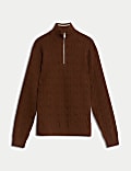 Cotton Blend Cable Funnel Neck Jumper