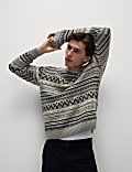 Lambswool Blend Fair Isle Crew Neck Jumper