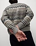 Lambswool Blend Fair Isle Crew Neck Jumper