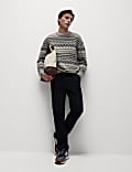 Lambswool Blend Fair Isle Crew Neck Jumper