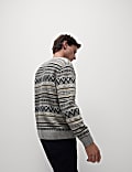 Lambswool Blend Fair Isle Crew Neck Jumper