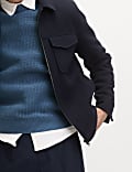 Cotton Blend Textured Crew Neck Jumper