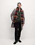 Cotton Blend Textured Half Zip Jumper