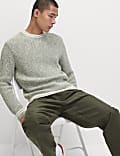 Pure Cotton Twist Crew Neck Jumper