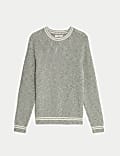 Pure Cotton Twist Crew Neck Jumper