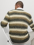 Sweter z okrągłym dekoltem w paski ze 100% bawełny