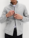Veste en coton mélangé côtelé à col cheminée