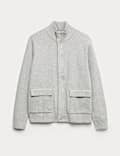 Veste en coton mélangé côtelé à col cheminée