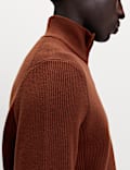 Cotton Blend Ribbed Half Zip Jumper
