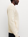 Cotton Blend Knitted Bomber Jacket