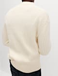 Cotton Blend Knitted Bomber Jacket