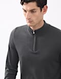 Pull 100 % laine de mérinos extra-fine à col zippé