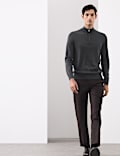 Pull 100 % laine de mérinos extra-fine à col zippé