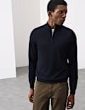 Pure Extra Fine Merino Wool Half Zip Jumper