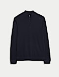Pure Extra Fine Merino Wool Half Zip Jumper