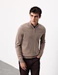 Pure Extra Fine Merino Wool Half Zip Jumper