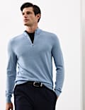 Pure Extra Fine Merino Wool Half Zip Jumper