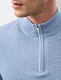 Pure Extra Fine Merino Wool Half Zip Jumper