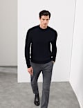 Merino Blend Rib Mock Neck Jumper
