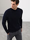 Merino Blend Rib Mock Neck Jumper