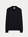 Merino Blend Rib Mock Neck Jumper