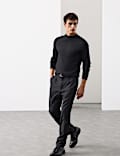 Merino Blend Rib Mock Neck Jumper