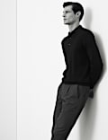 Extra Fine Merino Wool Blend Knitted Polo