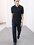 Pure Extra Fine Merino Wool Knitted Polo Shirt