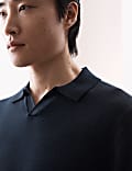 Pure Extra Fine Merino Wool Knitted Polo Shirt