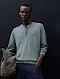 Pure Extra Fine Merino Wool Henley Jumper