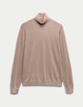 Pure Extra Fine Merino Wool Roll Neck Jumper