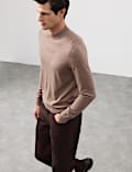 Pure Extra Fine Merino Wool Mock Neck Jumper