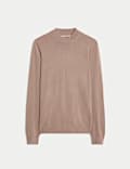 Pure Extra Fine Merino Wool Mock Neck Jumper