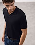 Pure Extra Fine Merino Wool Knitted Polo Shirt