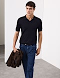 Pure Extra Fine Merino Wool Knitted Polo Shirt