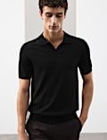 Pure Extra Fine Merino Wool Knitted Polo Shirt