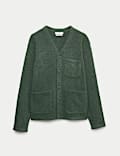 Utility Pocket Knitted Cardigan with Wool | MID GREY | Cardigans | M&S AU
