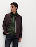 Cotton Blend Funnel Neck Zip Up Jumper