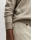 Air-Yarn Ribbed Open Neck Knitted Polo Shirt