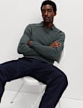 Air-Yarn Ribbed Knitted Polo Shirt