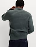 Air-Yarn Ribbed Knitted Polo Shirt