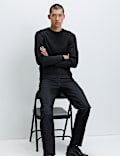 Pure Cotton Garment Dyed Crew Neck Jumper