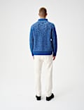 Wool Blend Funnel Neck Plaited Jumper