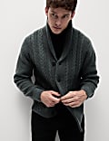 Cable Shawl Collar Cardigan