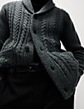 Cable Shawl Collar Cardigan