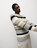 Striped Crew Neck Jumper with Wool