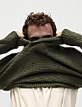 Textured Shawl Collar Jumper with Wool