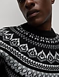 Fair Isle Crew Neck Jumper with Wool