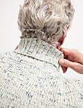 Textured Roll Neck Jumper with Wool
