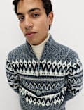 Jersey Fair Isle de lana con media cremallera